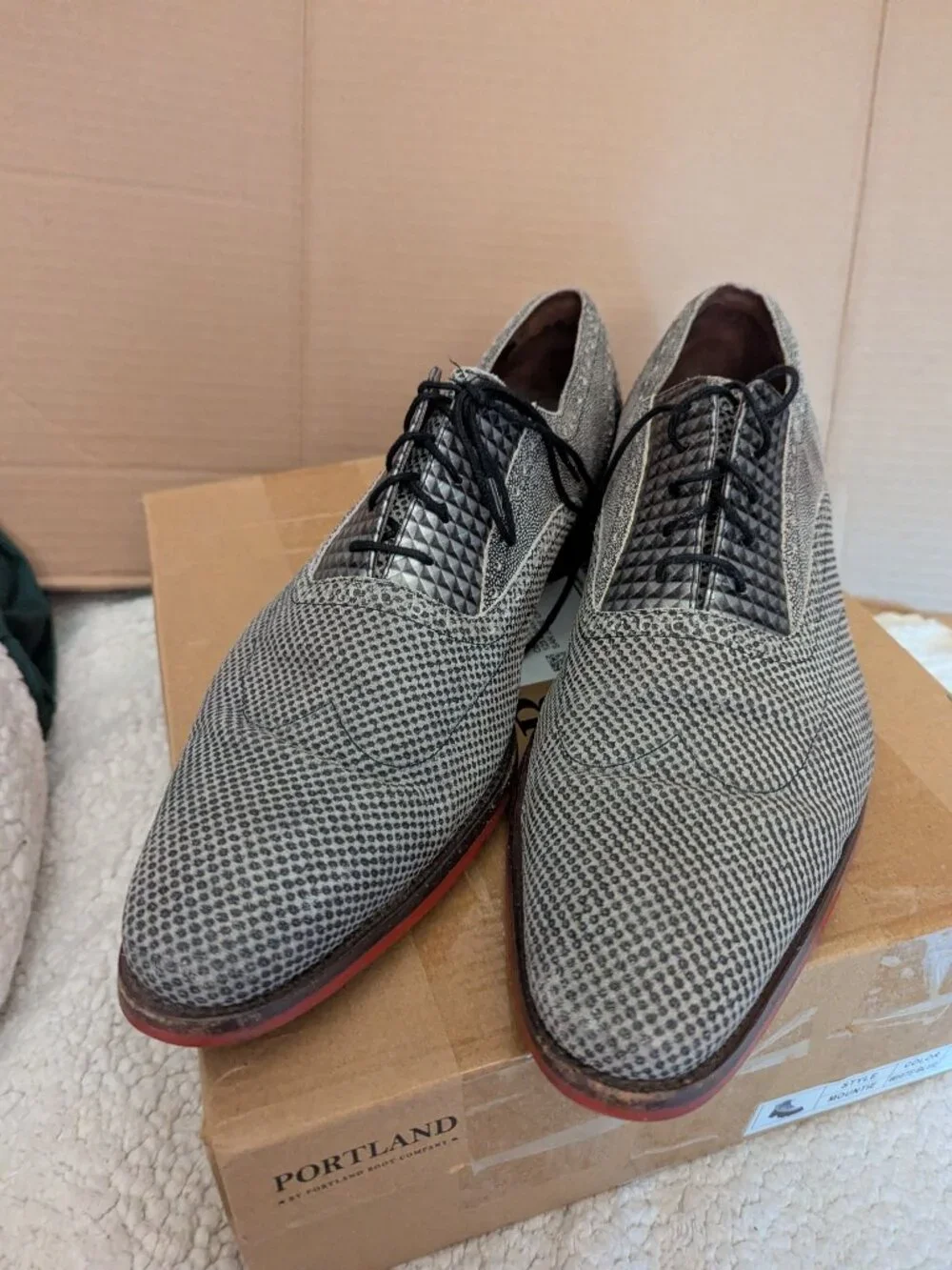 FLORIS VAN BOMMEL Men's Dress Derby Shoes Size 10.5 Excellent